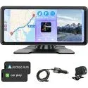 Uknhkd 9.3" Wireless Carplay Android Auto Portable Car Stereo w/ Backup Camera