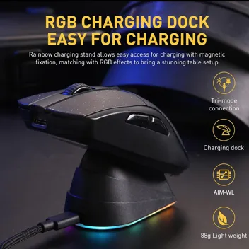 Dareu A950 Wireless Gaming Mouse with RGB Charging Dock