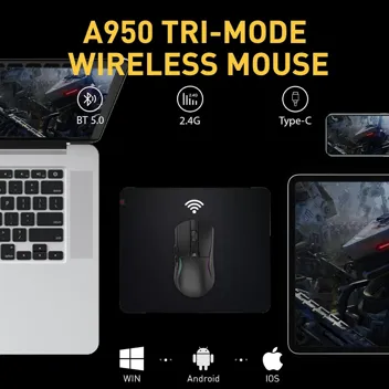 Dareu A950 Wireless Gaming Mouse with RGB Charging Dock