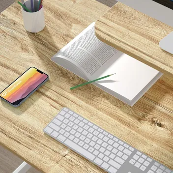 GreenForest Computer Desk with Monitor Stand & Adjustable Storage—Perfect for Home, Office & Gaming