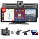 Sanptent 10.26" 1080p Wireless Apple CarPlay & Android Auto Portable Car Stereo w/ Backup Camera