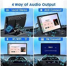 TOGUARDGO Wireless Carplay Android Auto1080P Backup Camera 9“ IPS Touch Screen