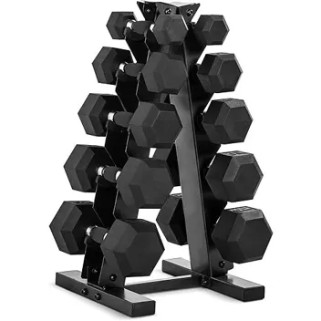 150lbs Comfort Grip Handles Dumbbell Set with Rack