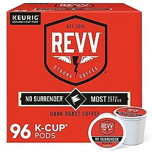 [S&S]: 96-Count REVV No Surrender Keurig Single-Serve K-Cup Pods (Dark Roast Coffee) (34.6¢ / pod)