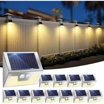 Vighep 3000K Solar Motion Sensor Outdoor Fence Lights