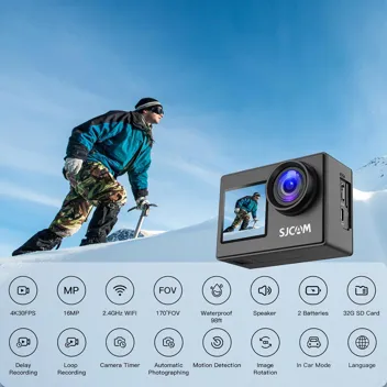 SJCAM SJ4000 4K Dual Screen WiFi Action Camera Bundle