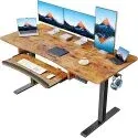 Huanuo 55" x 24" Adjustable Height Electric Standing Desk w/ Large Keyboard Tray