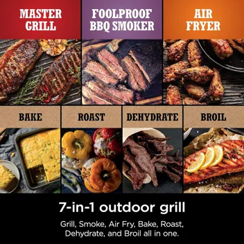 7-in-1 Woodfire Pro Electric Outdoor Grill