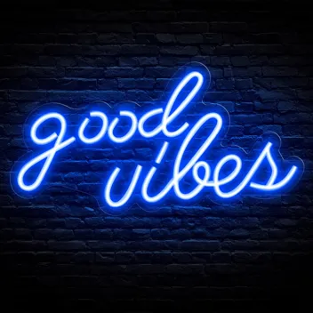 Olekki Blue Good Vibes Neon Sign