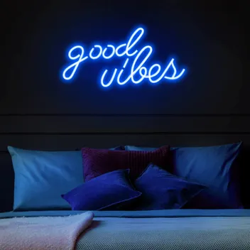 Olekki Blue Good Vibes Neon Sign