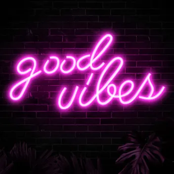 Olekki Blue Good Vibes Neon Sign