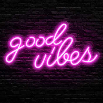 Olekki Blue Good Vibes Neon Sign