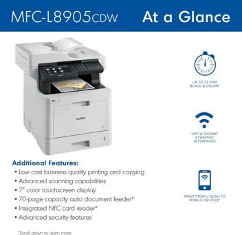 MFC-L8900CDW Business Color Laser All-in-One Printer Amazon