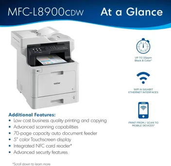 MFC-L8900CDW Business Color Laser All-in-One Printer Amazon