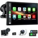 Hotpeak 9" Wireless Apple CarPlay & Android Auto Car Stereo with 2.5K Dash Cam