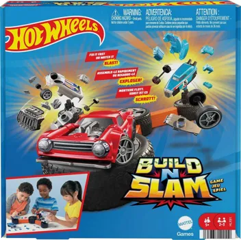 Games Hot Wheels Build ‘N Slam Kids Game with Buildable Classic Cars, Fix it Fast or Watch it Blast for 1-3 Players