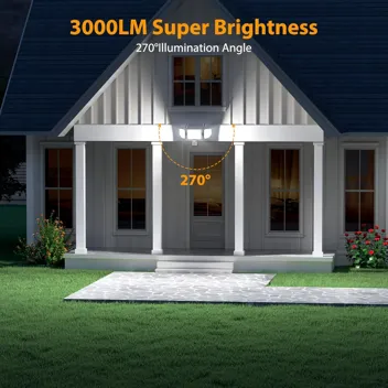 258-LED 3000lm Solar Motion Sencor 3-Head Outdoor Floodlight