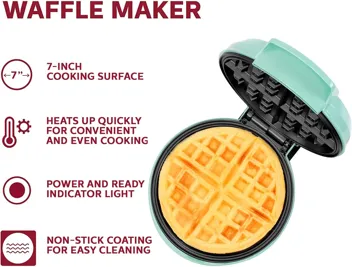 Holstein Housewares Personal/Mini Waffle Maker - 4-inch