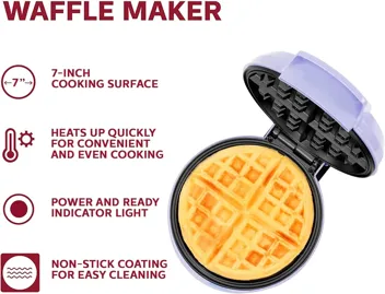 Holstein Housewares Personal/Mini Waffle Maker - 4-inch