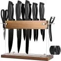 Gourmetop 15-Piece Black Kitchen Knife BLock Set