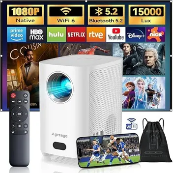 Agreago Native 1080 Portable Mini Projector (Built-in Speaker