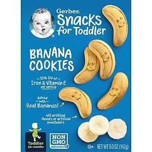 Banana Cookies Toddler Snacks-5 oz. Pkg-Pack of 12