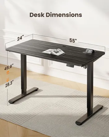 55" x 24" Standing Desk w/ Hidden AC&DC Outlet