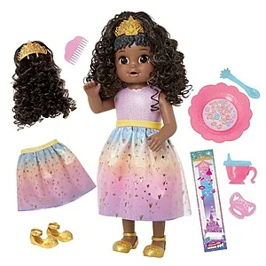 Baby Alive Princess Ellie Grows Up! Growing and Talking Baby Doll w/ Black Hair