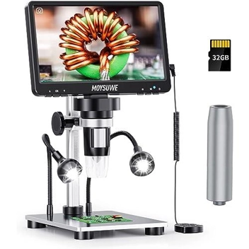 Moysuwe MDM9 1080p 12MP 1200x Zoom 32GB Digital Microscope w/ 7" LCD Screen & 6" Extender