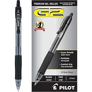 12-Ct. PILOT G2 Premium Refillable and Retractable Rolling Ball Gel Pens