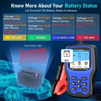 Autophix OM129 Pro 2-in-1 Battery Tester OBD2 Scanner