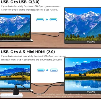 Wuawe 15.6" 1080p 100% sRGB IPS USB-C Portable Monitor