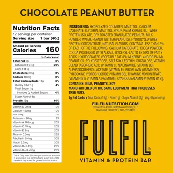 Fulfil and Protein Bars (Chocolate Peanut Butter, 12-Count)