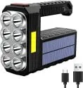 Sjpro Rechargeable 8-LED Handheld Solar Flashlight w/ COB Sidelight