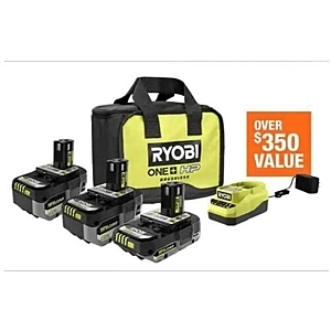 preowned RYOBI ONE+ 18V Lithium-Ion HIGH PERFORMANCE Starter Kit with 2.0 Ah Battery, 33287209866