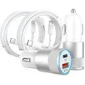 Paimian C1 48W Dual USB Car Charger + 2x Apple MFi Certified Lightning Cables