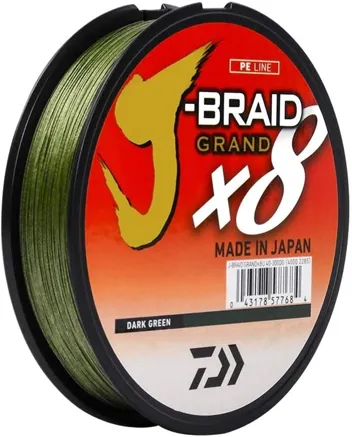 J-Braid Grand 8X 300 yards 20 lb test, dark green (fishing)