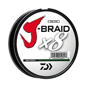 J-Braid Grand 8X 300 yards 20 lb test, dark green (fishing)