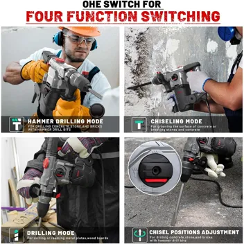 1-1/4" 12.5Amp SDS-Plus Rotary Hammer Drill