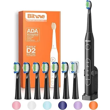 D2 Ultrasonic Electric Toothbrush w/ 8x Brush Heads