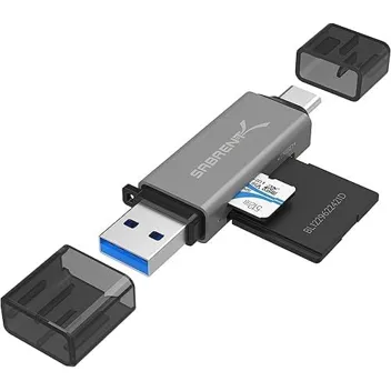 Sabrent 2-Slot USB 3.0 and USB-C Flash Memory Card Reader