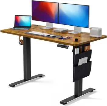 48" Marsail Adjustable Electric Standing Desk w/ Storage Bag (Rustic)