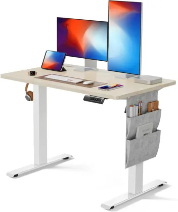 48" Marsail Adjustable Electric Standing Desk w/ Storage Bag (Rustic)