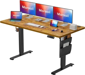 48" Marsail Adjustable Electric Standing Desk w/ Storage Bag (Rustic)