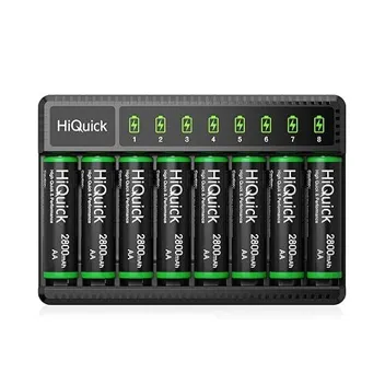 8-Count AA 2800mAh Rechargeable Batteries with Charger