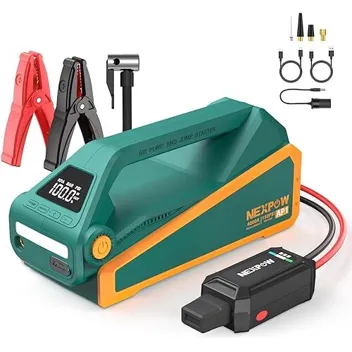 Nexpow AP1 4000A 12V Jump Starter with 150 PSI Tire Inflator (All Gas, 10L Diesel)