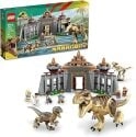 693-Piece Jurassic Park Visitor Center: T. rex & Raptor Attack Dinosaur Toy