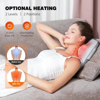 Boriwat Heated 3D Kneading Cordless Neck Massager with Remote