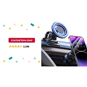 Lightning Deal: LISEN Fits MagSafe Car Mount Strong Magnetic Phone Holder for iPhone, HandsFree Dashboard iPhone Car Mount Holder