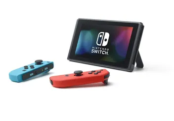 Switch with Neon Blue and Neon Red Joy‑Con